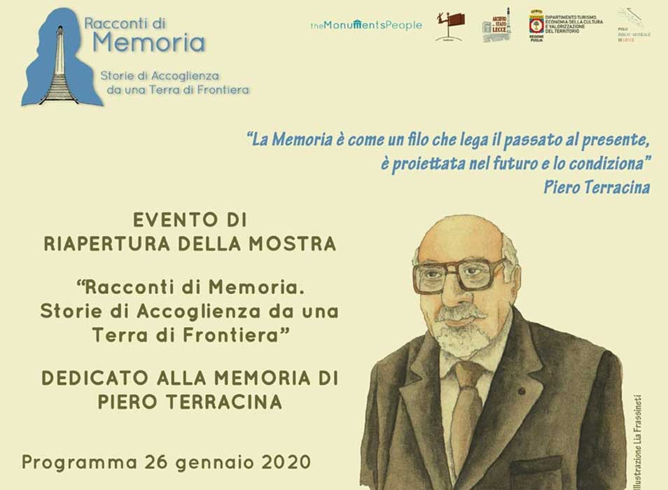 RIAPERTURA DELLA MOSTRA “RACCONTI DI MEMORIA. STORIE DI ACCOGLIENZA DA UNA TERRA DI FRONTIERA” EVENTO DEDICATO ALLA MEMORIA DI PIERO TERRACINA